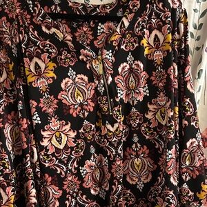 Pink and Black Floral Top